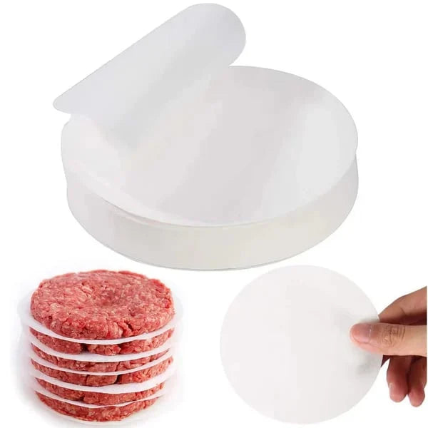 Hochwertige Burgerpresse aus Edelstahl, ergonomisch, für perfekt geformte Patties; spülmaschinengeeignet, langlebig.