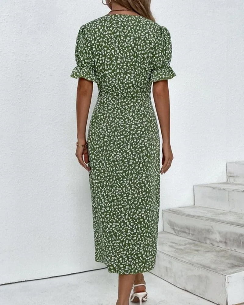 "Hochwertiges Damen-Midi-Kleid in stilvollem Schnitt und Farben wie Grün, Rosa, Schwarz und Blau, ideal für Sommer."