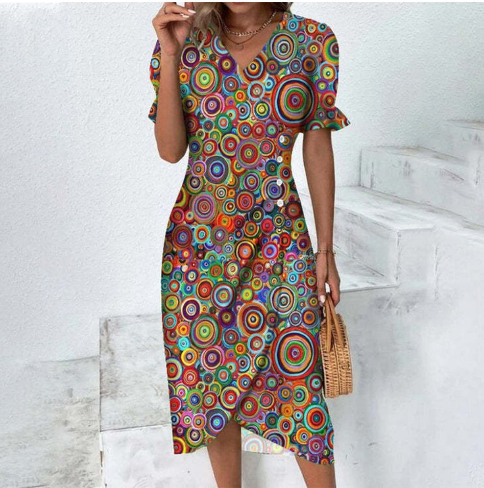 "Hochwertiges Damen-Midi-Kleid in stilvollem Schnitt und Farben wie Grün, Rosa, Schwarz und Blau, ideal für Sommer."