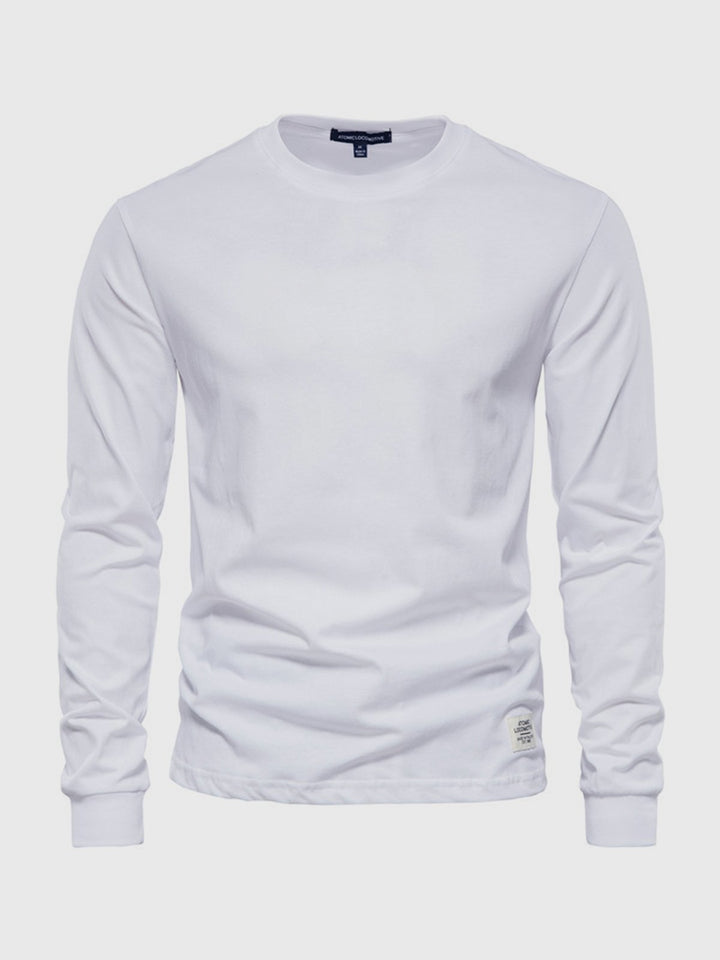 "Hochwertiges Herren Langarmshirt aus Baumwolle mit Rundhalsausschnitt, zeitlose Passform, ideal für vielseitige Looks."