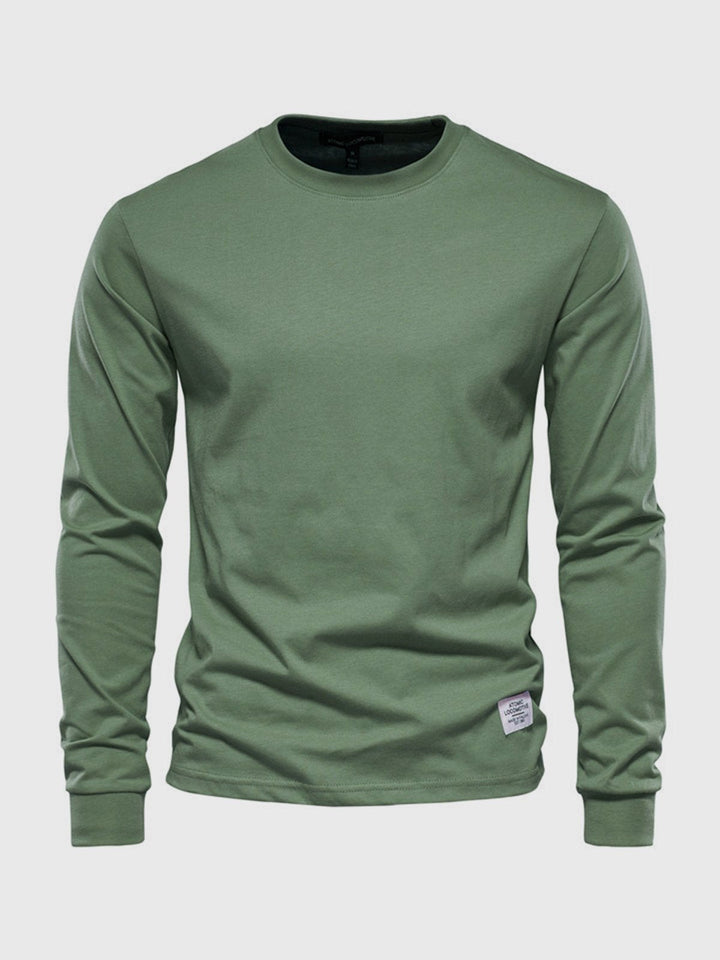 "Hochwertiges Herren Langarmshirt aus Baumwolle mit Rundhalsausschnitt, zeitlose Passform, ideal für vielseitige Looks."
