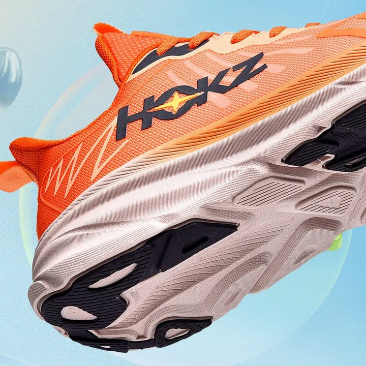 Orange HOKZ Laufschuh, atmungsaktiv, rutschfeste Sohle, ideal für Training und Sport.