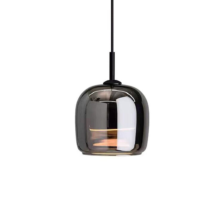 Moderne LED-Pendelleuchte aus Schwarzglas - Mehrköpfig