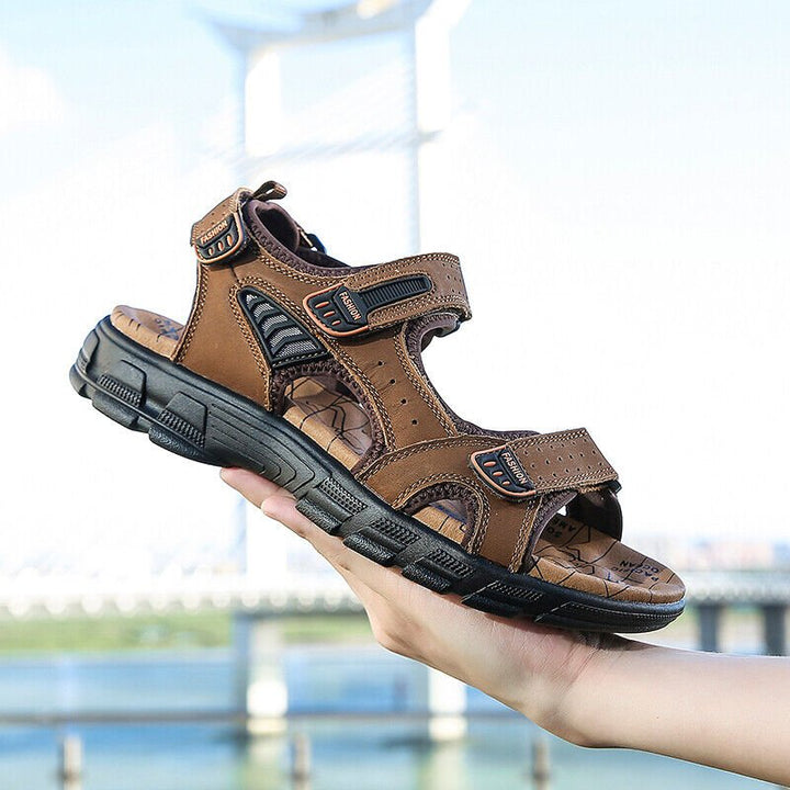 "Hudson orthopädische Sandalen für Damen und Herren, Dunkelbraun, offenes Design, verstellbare Riemen für Komfort"