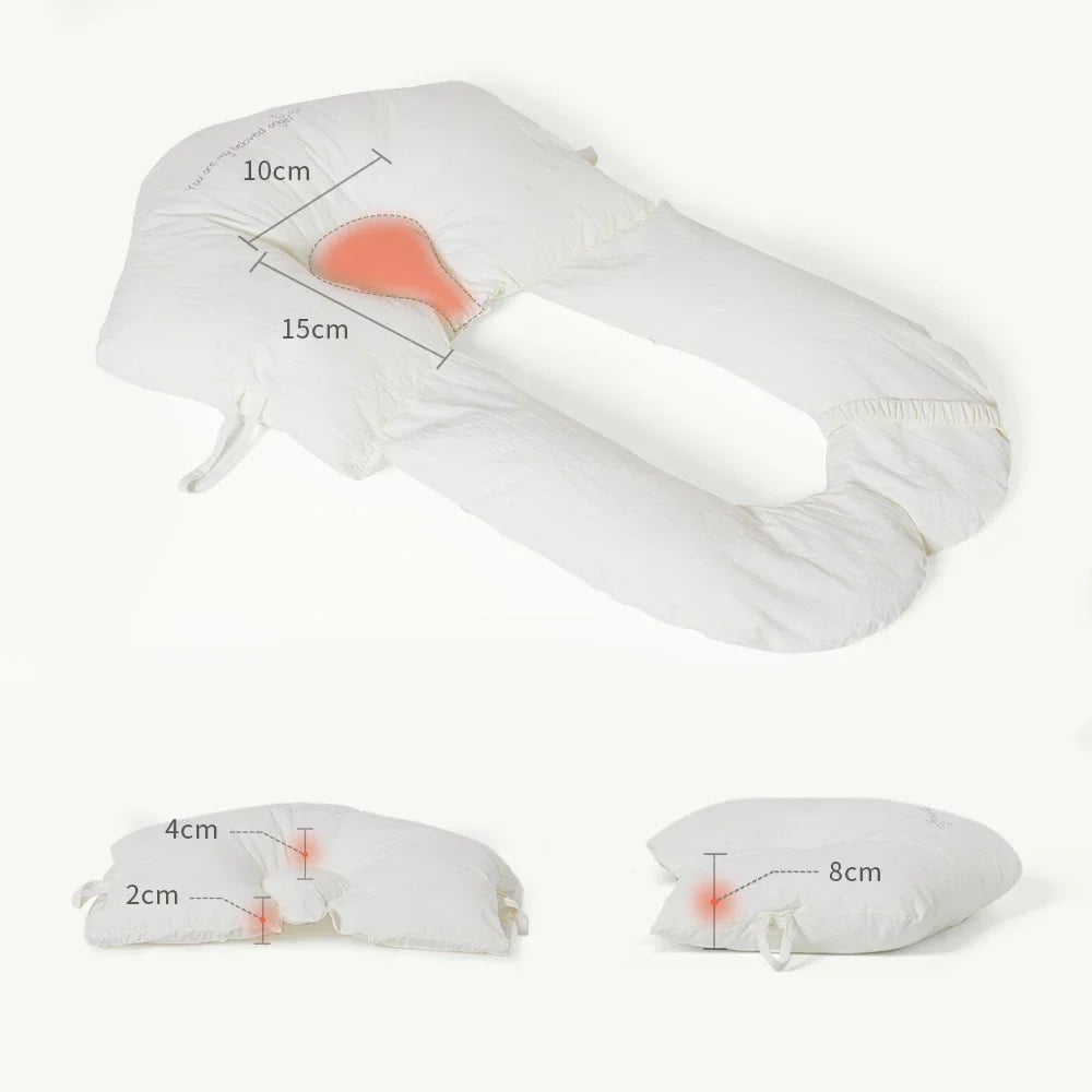 Hypoallergenes ergonomisches Baby-Kopfkissen, weich und atmungsaktiv, ideal für empfindliche Haut, unterstützt Kopf und Nacke