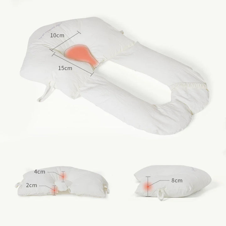 Hypoallergenes ergonomisches Baby-Kopfkissen, weich und atmungsaktiv, ideal für empfindliche Haut, unterstützt Kopf und Nacke
