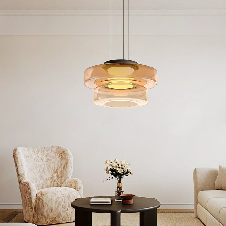 Moderne Glas-Hängeleuchte im Bauhaus-Stil für Wohnzimmer