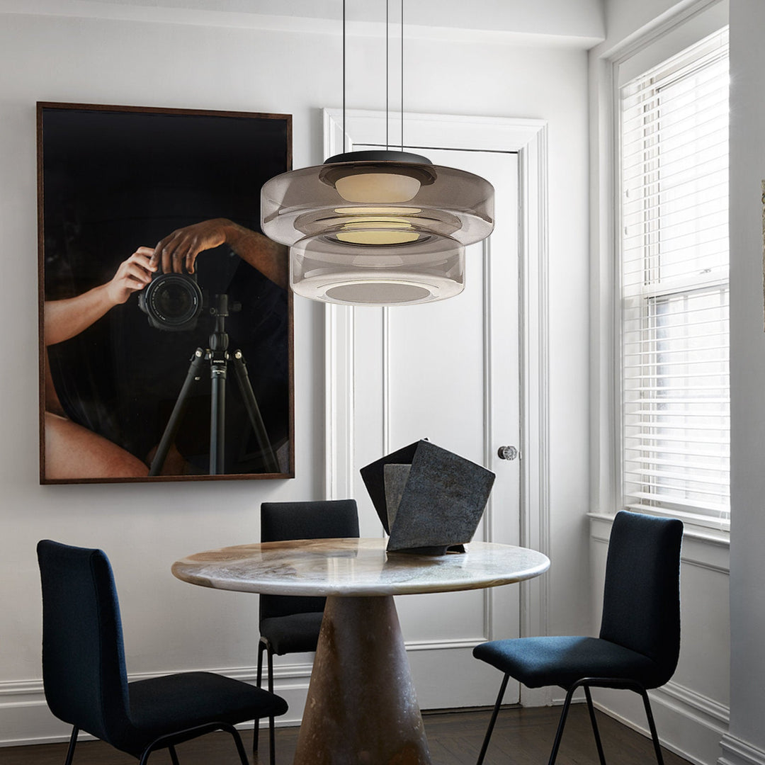 Moderne Glas-Hängeleuchte im Bauhaus-Stil für Wohnzimmer