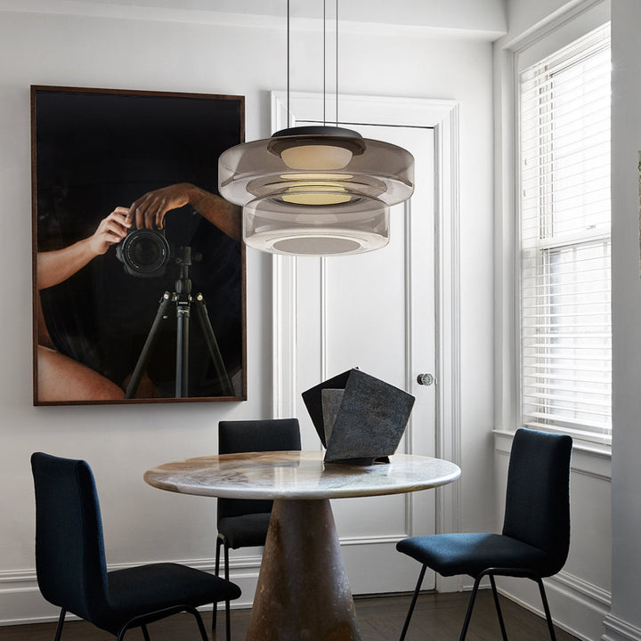 Moderne Glas-Hängeleuchte im Bauhaus-Stil für Wohnzimmer