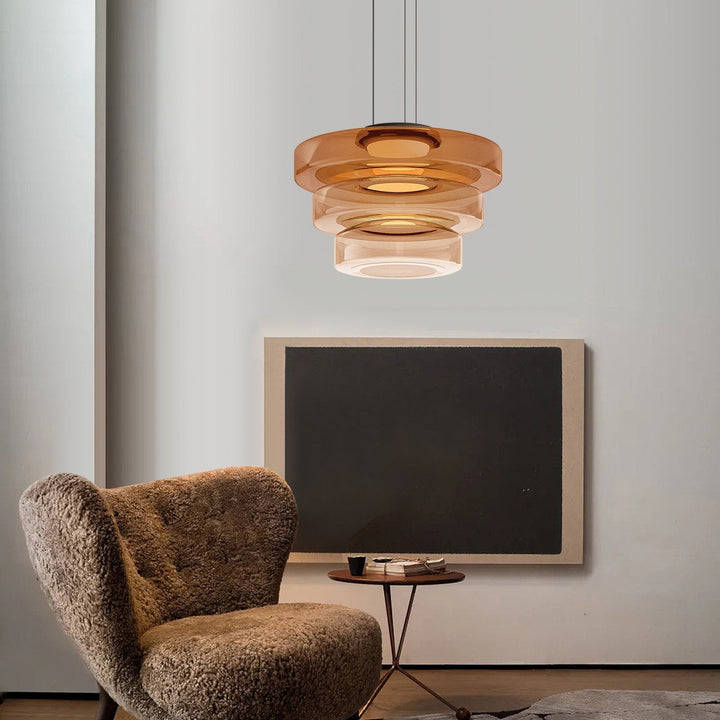 Moderne Glas-Hängeleuchte im Bauhaus-Stil für Wohnzimmer