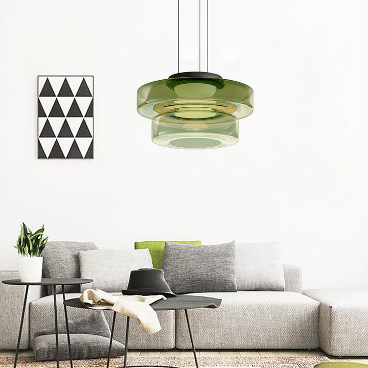Moderne Glas-Hängeleuchte im Bauhaus-Stil für Wohnzimmer