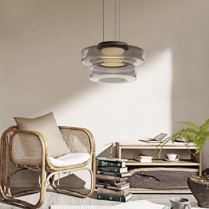Moderne Glas-Hängeleuchte im Bauhaus-Stil für Wohnzimmer
