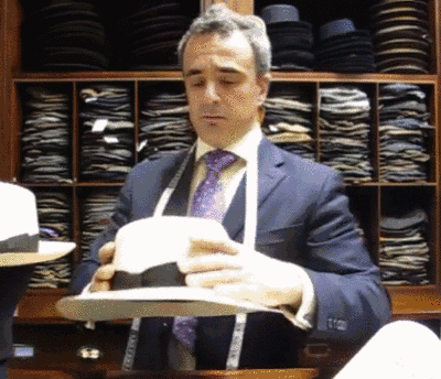 Handgefertigter Panamahut für Damen und Herren in Beige