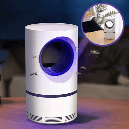 "Innovative Insektenfalle mit lila Licht und Ventilator, sicher und umweltfreundlich, ideal für effektiven Mückenschutz."