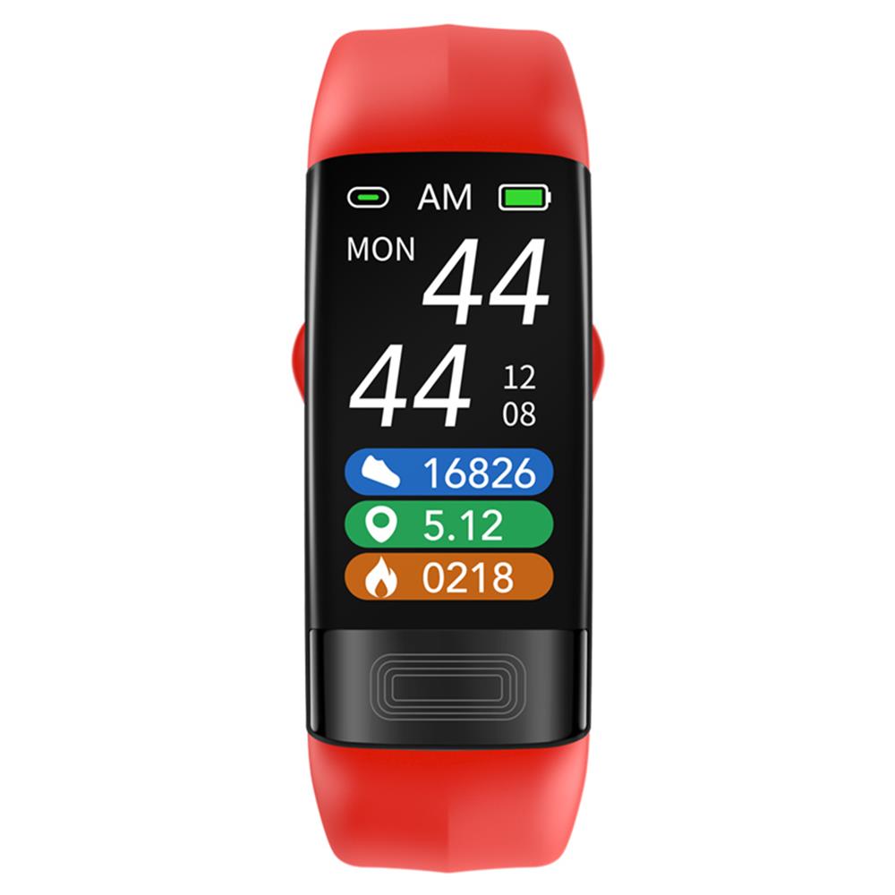 "Intelligentes Armband mit Blutdruck & EKG-Tracking, schwarzes Silikonband, rundes Zifferblatt, Gesundheits- und Fitness-Gadg