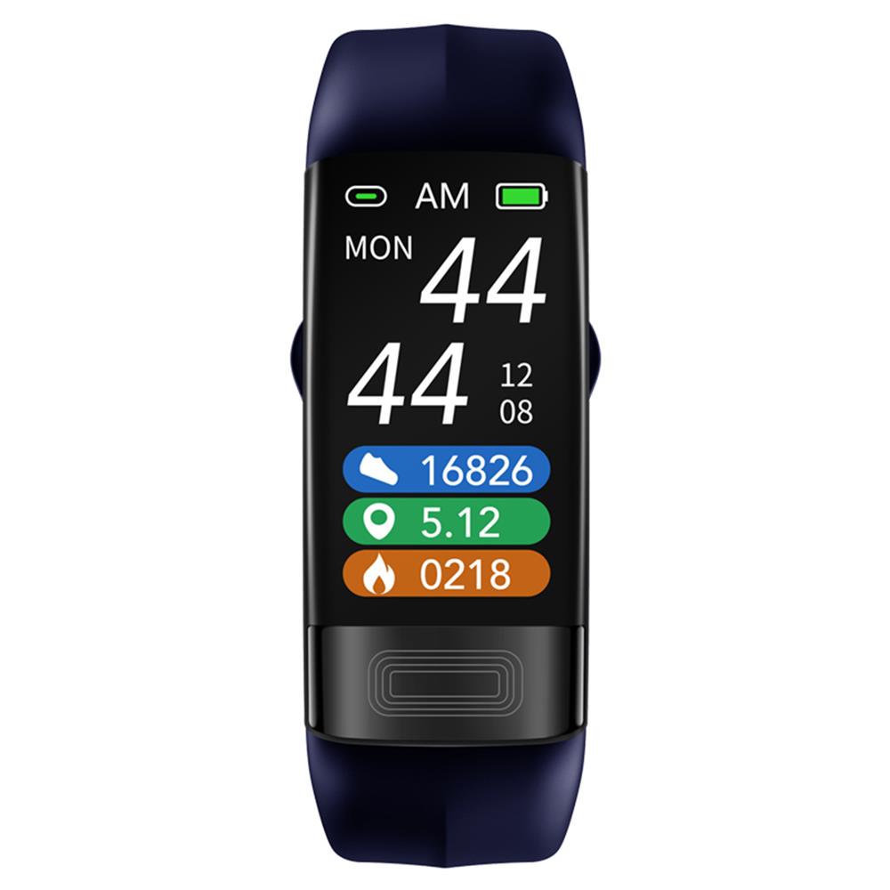 "Intelligentes Armband mit Blutdruck & EKG-Tracking, schwarzes Silikonband, rundes Zifferblatt, Gesundheits- und Fitness-Gadg