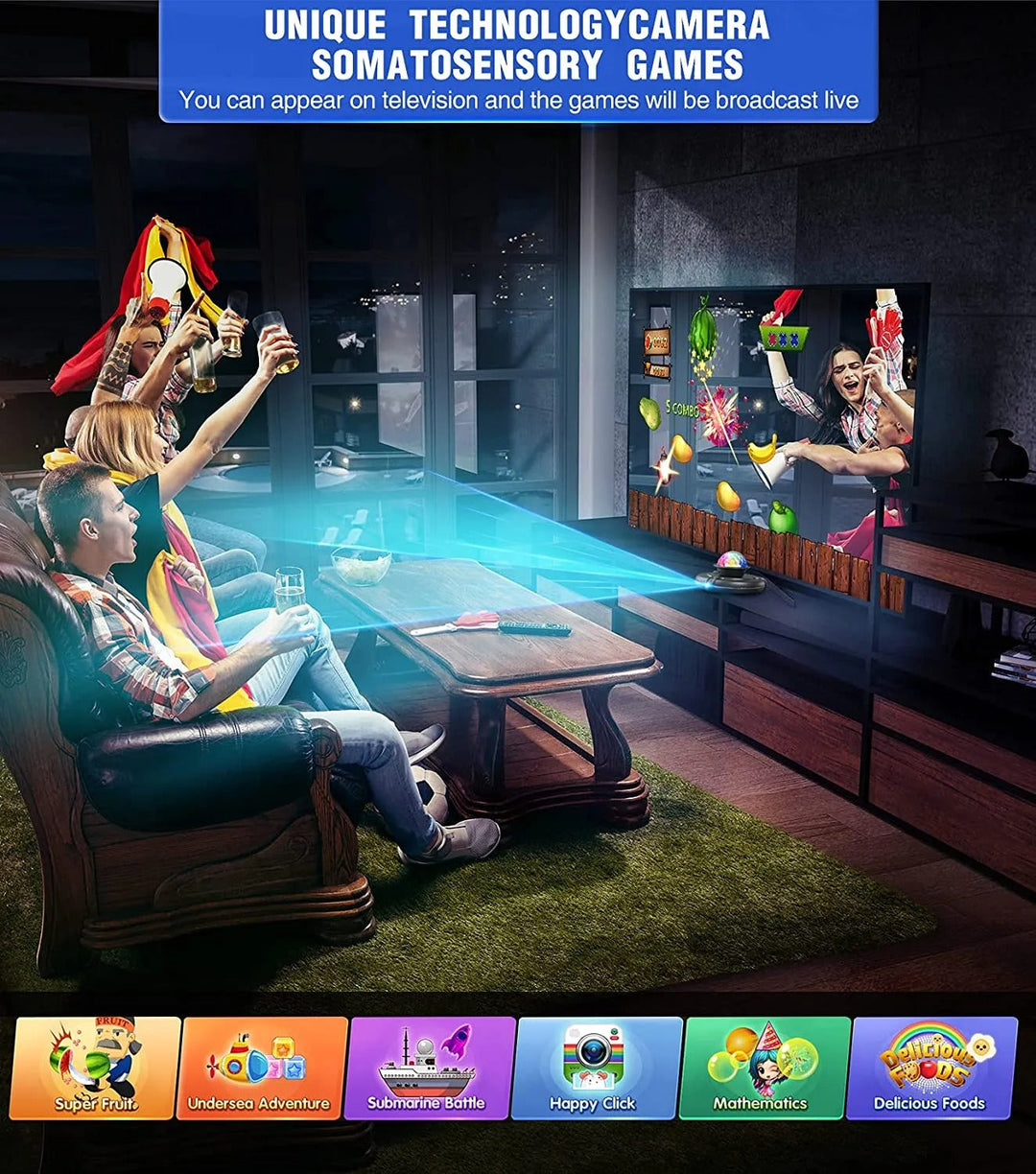 "Interaktive Tanzmatte für Kinder, bunt, rutschfest, mit 144 Songs und Yogaübungen, für TV und PC geeignet."