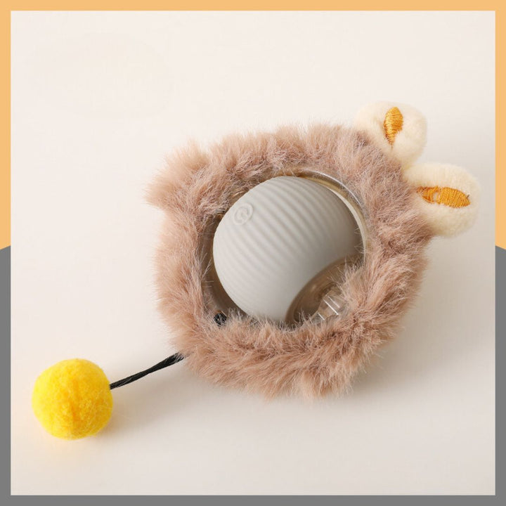 "Interaktiver Katzenspielball mit Schwanz, automatische Bewegung, robust, stimuliert Jagdinstinkt der Katze, grau"