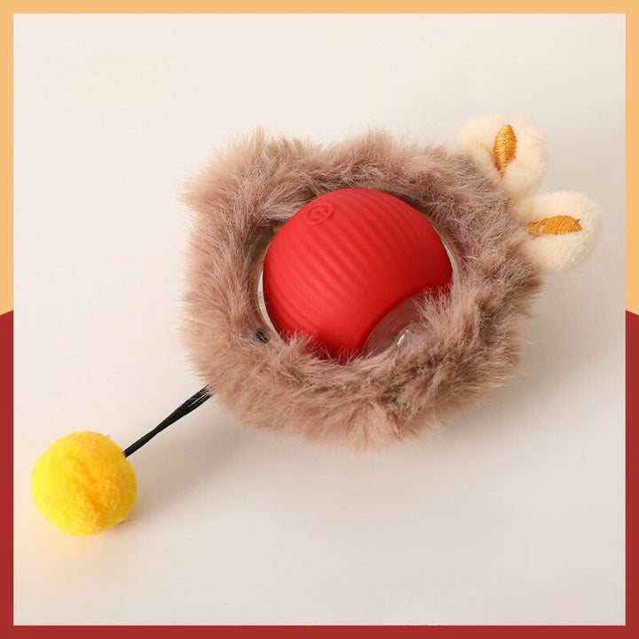 "Interaktiver Katzenspielball mit Schwanz, automatische Bewegung, robust, stimuliert Jagdinstinkt der Katze, grau"