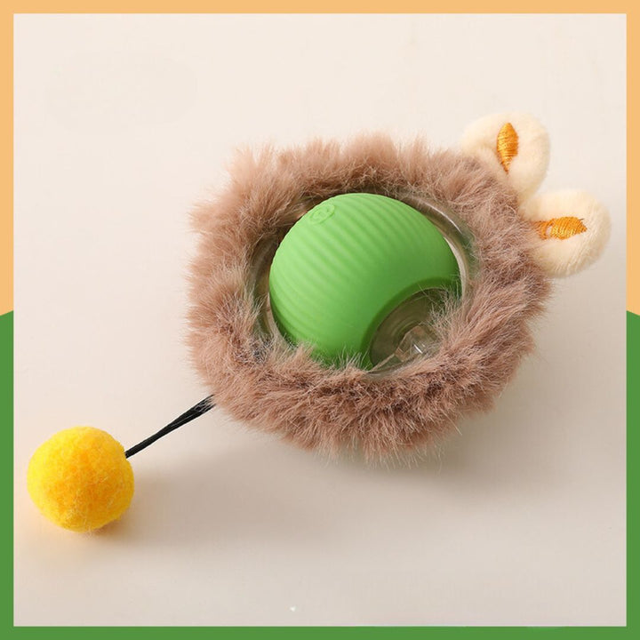 "Interaktiver Katzenspielball mit Schwanz, automatische Bewegung, robust, stimuliert Jagdinstinkt der Katze, grau"
