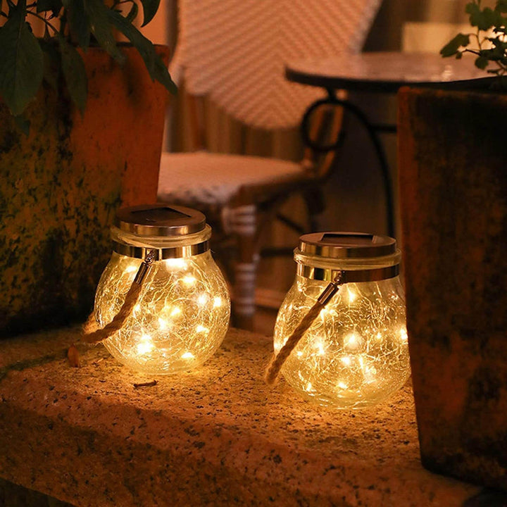 Solarbetriebene Gartenlampe aus Glas für Außenbereiche