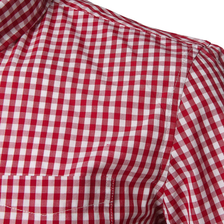 "Kariertes Herren Kurzarmhemd aus Baumwolle, Regular-Fit, klassisches Design, Business-Casual-Stil, komfortabel und stilvoll.