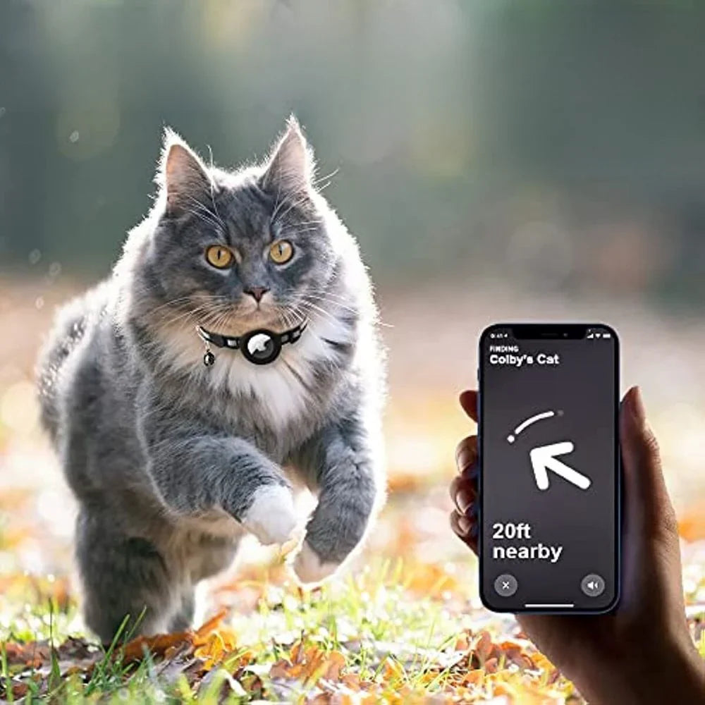 "Katzenhalsband mit Sicherheitsverschluss und GPS-Halterung in bunten Farben, reflektierendes Material für bessere Sichtbarke