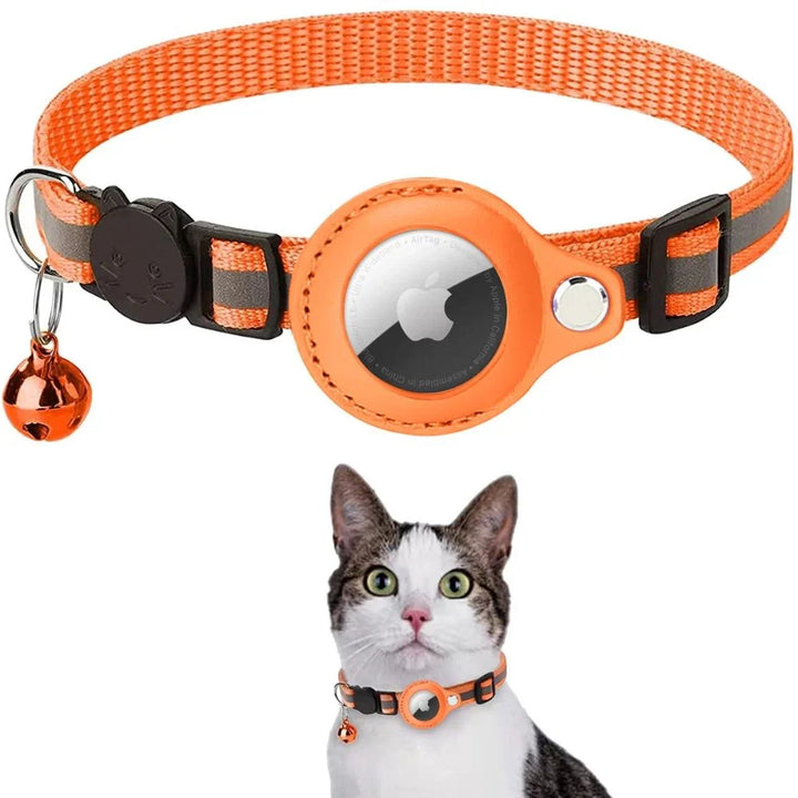 "Katzenhalsband mit Sicherheitsverschluss und GPS-Halterung in bunten Farben, reflektierendes Material für bessere Sichtbarke