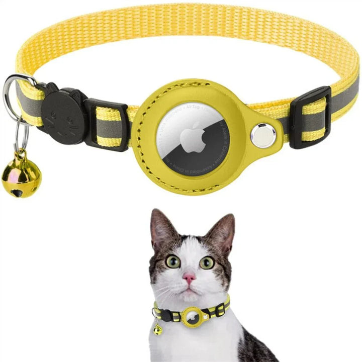 "Katzenhalsband mit Sicherheitsverschluss und GPS-Halterung in bunten Farben, reflektierendes Material für bessere Sichtbarke