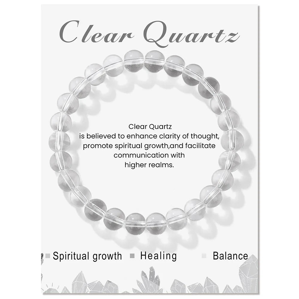 Klarer Quarz Armband, transparent, spirituelles Wachstum, Heilung, Balance, Kristall Schmuck.