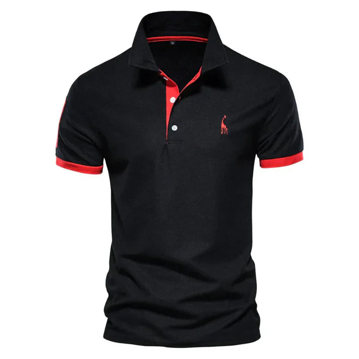 "Klassisches Herren Poloshirt, marineblau, weicher atmungsaktiver Stoff, eleganter Stil für Alltag und Freizeit."