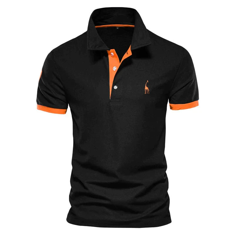 "Klassisches Herren Poloshirt, marineblau, weicher atmungsaktiver Stoff, eleganter Stil für Alltag und Freizeit."