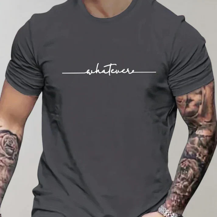 "Klassisches Herren T-Shirt mit Rundhalsausschnitt in Dunkelgrau, weicher Stoff, vielseitig kombinierbar für jeden Anlass."