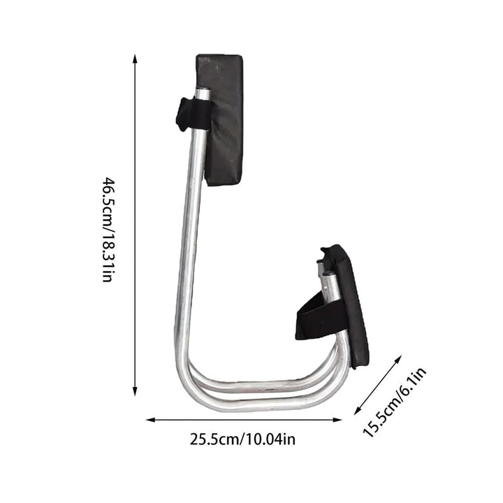 Schwarzer tragbarer Gartenhocker und Kniekissen, Metallrahmen, klappbar, ergonomisch.