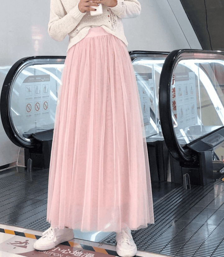 Damen knöchellanger Rock mit hoher Taille und elegantem Design