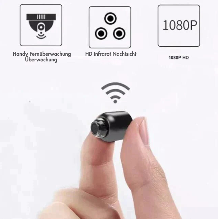 Kompakte Wi-Fi-Sicherheitskamera mit Nachtsicht, ideal für Zuhause, bietet Fernzugriff und klare Überwachung bei Tag und Nach