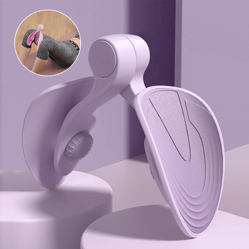 "Kompakter FitFlex Hüft- & Beckenbodentrainer, grau und ergonomisch, ideal für effektives Heimtraining und Muskelstraffung."
