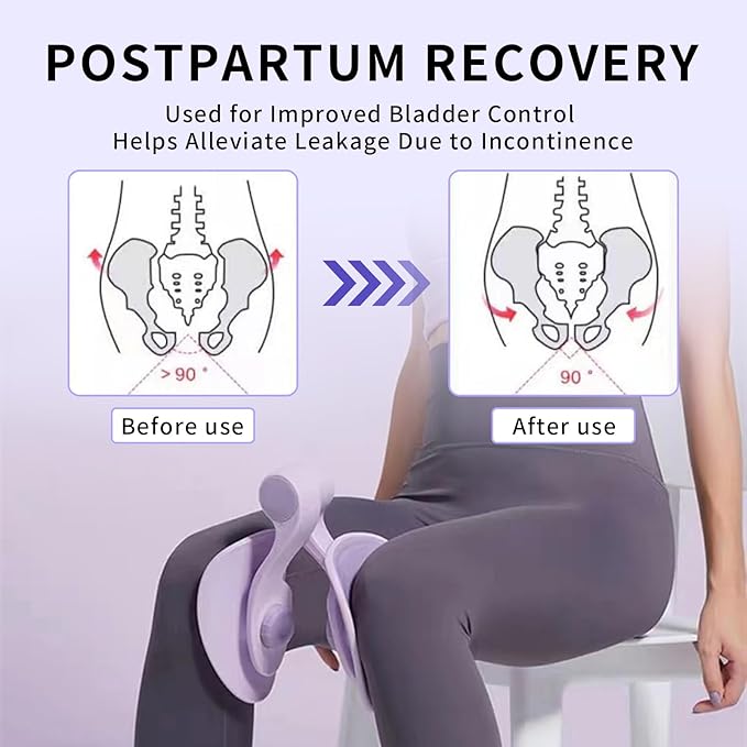 "Kompakter FitFlex Hüft- & Beckenbodentrainer, grau und ergonomisch, ideal für effektives Heimtraining und Muskelstraffung."