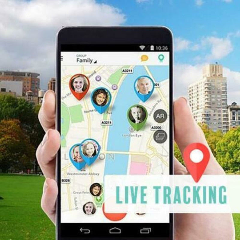 Kompakter Kinder-GPS-Tracker in Blau, Grün, Rosa oder Schwarz, elegantes Design, Sicherheit durch Echtzeit-Tracking