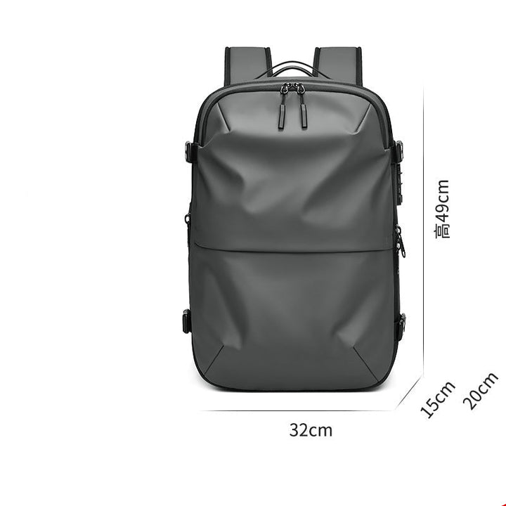 "Kompakter Vakuum-Rucksack, ideal für Reisen; modernes Design, wasserabweisend, robuster Reißverschluss, platzsparend."