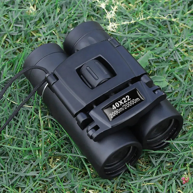 "Kompaktes HD Jagdfernglas 40x22, robustes Design, schwarz, faltbar, ideal für Outdoor-Abenteuer und Vogelbeobachtungen."