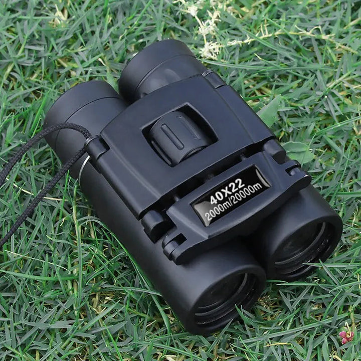 "Kompaktes HD Jagdfernglas 40x22, robustes Design, schwarz, faltbar, ideal für Outdoor-Abenteuer und Vogelbeobachtungen."