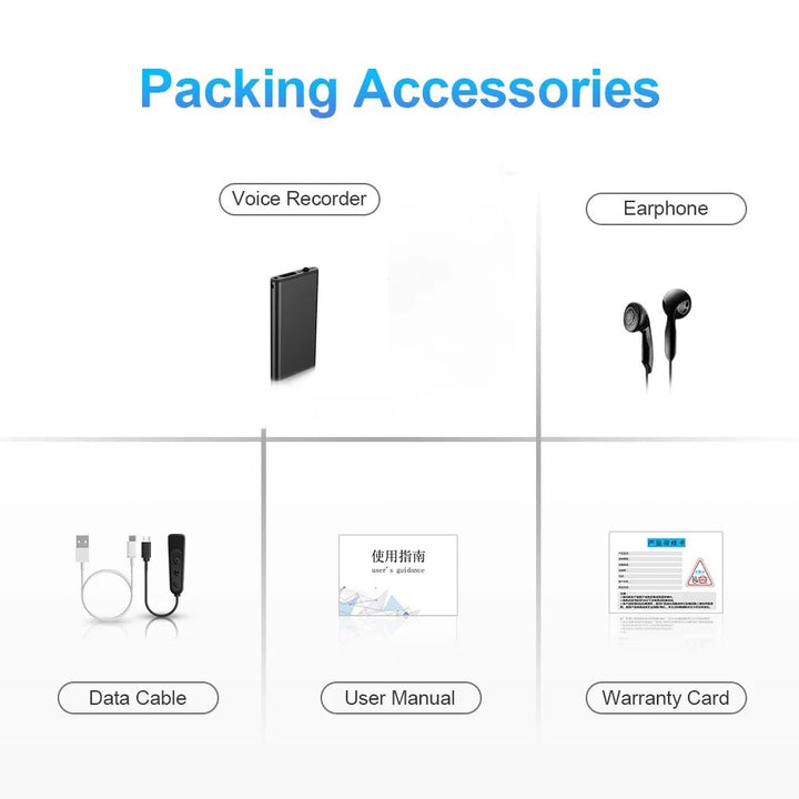 "Kompaktes Mini-Diktiergerät, 16GB-32GB, silber, tragbar, ideal für unterwegs, klare Audioaufnahmen, Größe 5x0,6 cm, 21g"