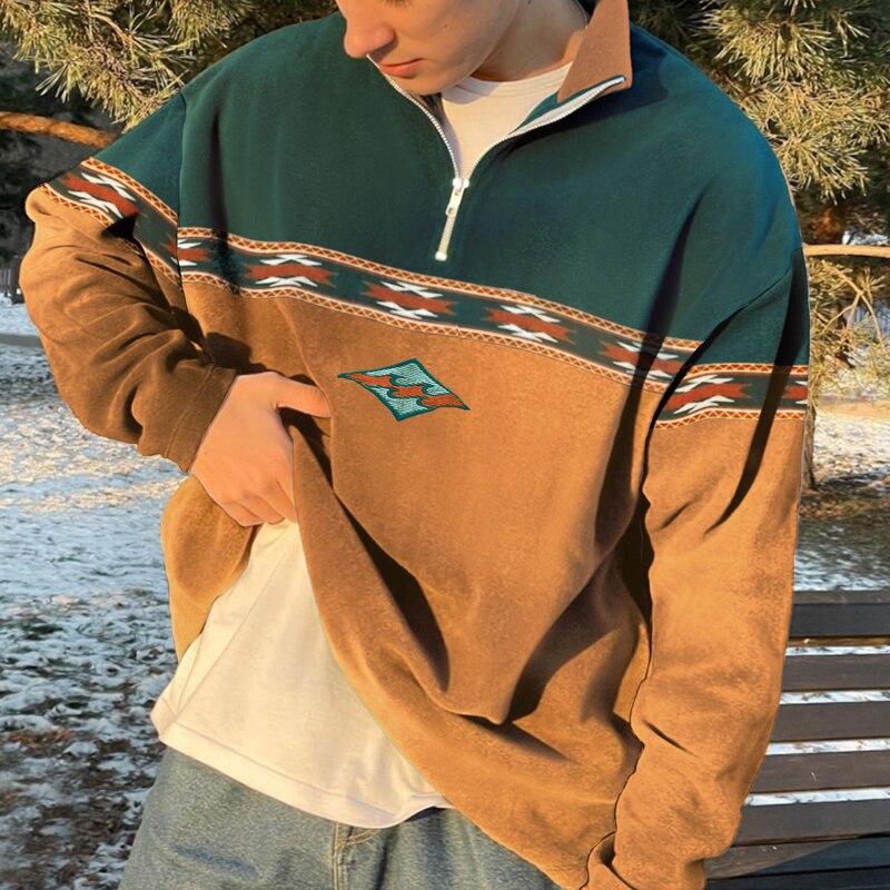 Langärmelig, lockerer Pullover mit halbem Reißverschluss, ideal für kühle Tage. Perfekt für Komfort und stilvollen Alltag.