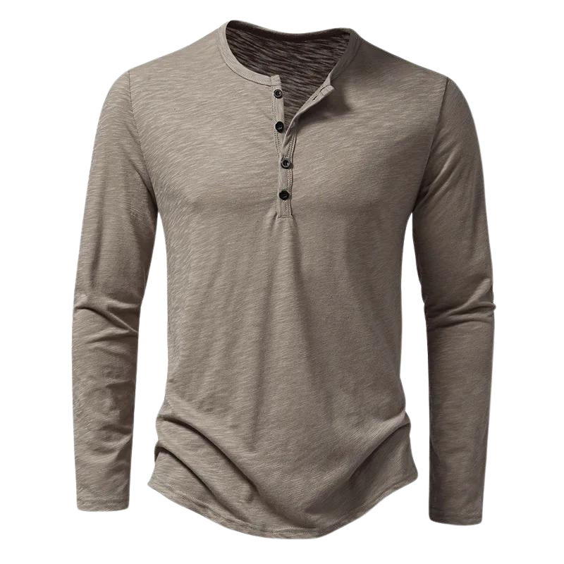 "Langärmliges Herren-Shirt, grau, vielseitig einsetzbar, atmungsaktives Material, moderne Passform, für Büro und Freizeit"