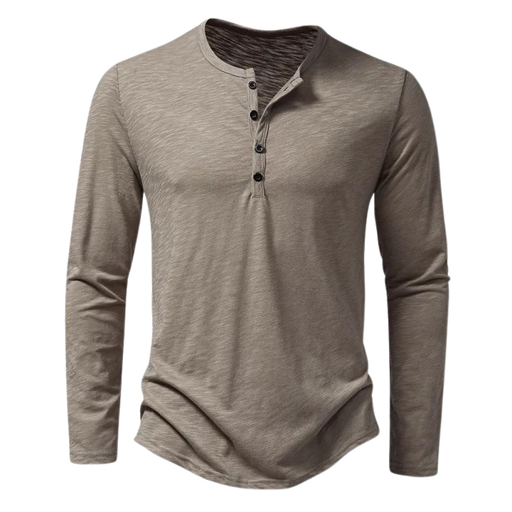"Langärmliges Herren-Shirt, grau, vielseitig einsetzbar, atmungsaktives Material, moderne Passform, für Büro und Freizeit"