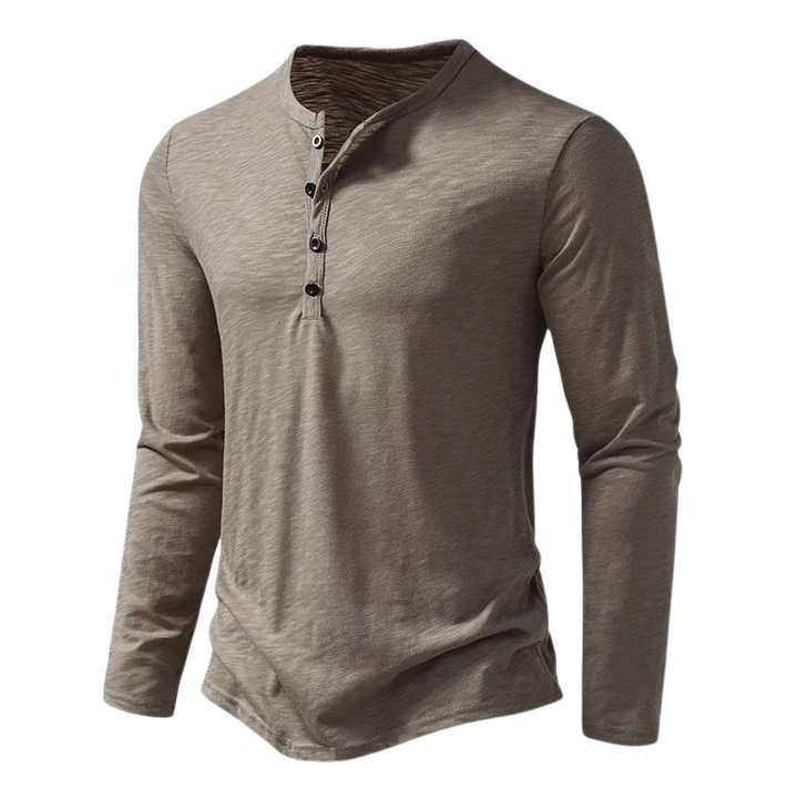 "Langärmliges Herren-Shirt, grau, vielseitig einsetzbar, atmungsaktives Material, moderne Passform, für Büro und Freizeit"