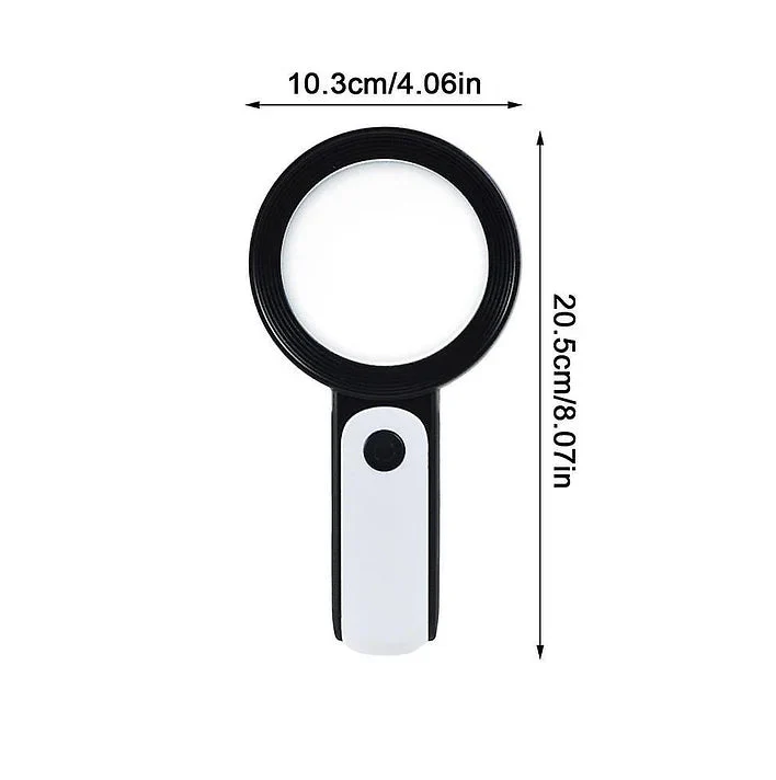 LED-beleuchtete 30-fache Vergrößerungslupe für Senioren, ergonomisches Design, ideal bei schwachem Licht, handlich und leicht
