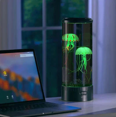"LED Quallen Lava Lampe mit farbwechselndem Licht, beruhigende Stimmung, lebensechte Quallen, dekorative Beleuchtung"