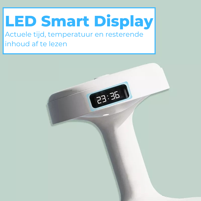 Weiße LED-Smart-Anzeige, digitale Uhrzeit, modernes Design, energiesparend.